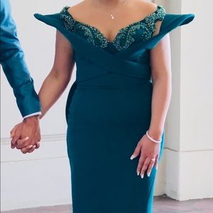 MNM Couture X Fouad Sarkis emerald green dress